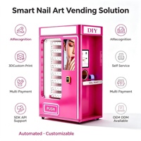 Máquina Expendedora de Impresoras de Uñas de Autoservicio con IA, Pantalla Táctil de 22 Pulgadas, Lector de Tarjetas con Escaneo de Identificación, Equipo de Arte de Uñas DIY para Centros Comerciales