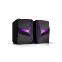 Haut-parleur Bluetooth portable actif 2.0 pour ordinateur portable PC USB Alimentation audio Lumière LED RVB Accessoires de jeu de bureau Haut-parleur