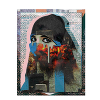 Peinture sur toile 25x32 pouces, art islamique moderne non original, portrait de femme à la mode, peinture faite à la main et imprimée pour la décoration murale