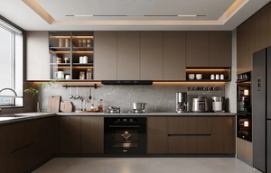 Ensemble complet d'armoires de cuisine modernes en bois massif personnalisées de haute qualité pour une conception de cuisine luxueuse - Product Image 6