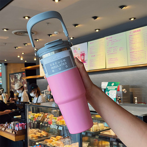 Botella de Agua de Acero Inoxidable de 30 Onzas y 890 ml con Asa Grande, Portátil para Hombre y Mujer, Taza de Café Ice Bully, Termo, Taza Doble al Vacío - Product Image 4