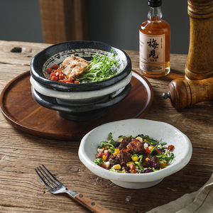 ชามเซรามิกทรงกลมแบบญี่ปุ่น คลาสสิก เป็นมิตรกับสิ่งแวดล้อม ความจุสูง สำหรับเสิร์ฟซุป ของว่าง จานสลักลาย สำหรับตั้งแคมป์ - Product Image 6