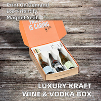 Emballage de cadeau en carton élégant Boîte d'expédition en papier kraft recyclable haut de gamme pour vin, bière, vodka, boissons énergisantes, inserts cadeaux