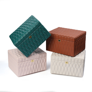 Drawer TYPE CROCODILE jewelry storage TOOLS luxury gift storage BOX PU grid large jewelry box