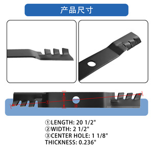 Cuchillas de Repuesto para Cortacésped Ananchampion, 20-1/2 X 1-1/8, K5647-34340, Paquete de 3, Color Negro - Product Image 5