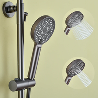 Ensemble de douche mural rond de luxe en laiton poli, moderne, pour hôtel, avec douchette à main souple, directement de l'usine, pour salle de bain