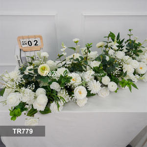 Chemin de table en fleurs artificielles en soie réaliste personnalisé pour les mariages et les événements de rentrée scolaire - Taille et couleur personnalisables - Product Image 2