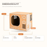 Maison pour chat en carton en forme de téléviseur avec fenêtre et motif empreinte de patte, pour chats de tous âges, vente en gros, direct usine