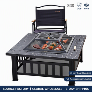 Equipo <span class=keywords><strong>de</strong></span> Cocina para Exteriores, Ahumador <span class=keywords><strong>de</strong></span> Hierro para Barbacoa, Brasero <span class=keywords><strong>de</strong></span> Jardín, Estufa <span class=keywords><strong>de</strong></span> <span class=keywords><strong>Leña</strong></span>, Parrilla Portátil para Fiestas - Product Image 1