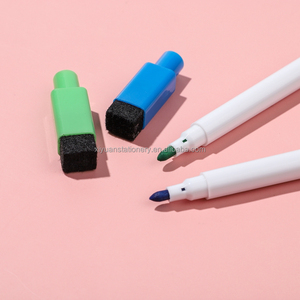 OEM haute qualité 12 couleurs <span class=keywords><strong>stylo</strong></span> pour tableau blanc magnétique humide sec <span class=keywords><strong>gomme</strong></span> plate pointe de pinceau permanent liquide craie marqueur tissu écriture - Product Image 6