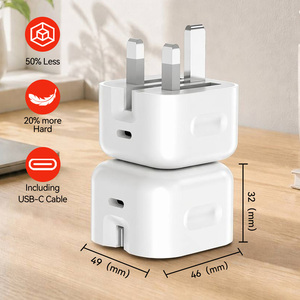 Chargeur rapide USB C PD 20W, prise UK, adaptateur mural type C, charge rapide, chargeur de téléphone de voyage pour <span class=keywords><strong>iPhone</strong></span> 16 15 Samsung - Product Image 2