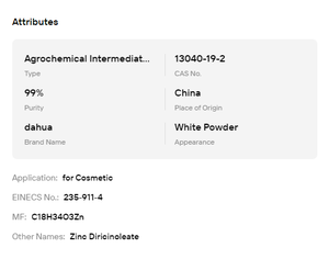 Poudre de ricinoléate de zinc à 99 %, éliminateur d'odeurs écologique, matière première pour désodorisant, déodorant, industrie cosmétique, CAS 13040-19-2 - Product Image 6
