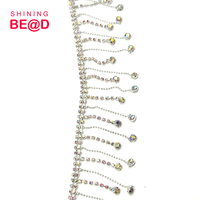 Mode Cristal Strass Coupe Robe De Mariée Décoration pour Robes De Mariée Vêtement Applique Garniture