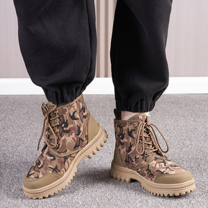 Botas de Nieve para Hombre, Extra Gruesas, de Piel de Oveja, Impermeables, Resistentes al Frío, con Cordones Delanteros, Tacón Medio, Color Sólido - Product Image 3