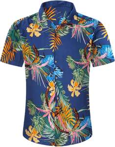 เสื้อฮาวายลำลองแขนสั้นวินเทจเสื้อเชิ้ตชายหาดติดกระดุมเสื้อสวมหัวลายดอกไม้เขตร้อนฤดูร้อนสำหรับปาร์ตี้วันหยุด - Product Image 3