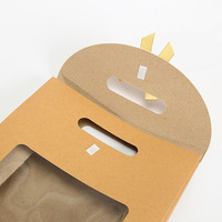 Sacs cadeaux de Noël personnalisés en papier kraft brun écologique avec fenêtre en PVC, poignée et nœud en ruban pour cadeaux alimentaires