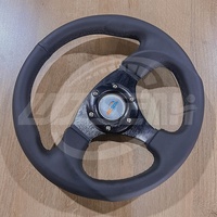 WZSEAHI Volant de course de course universel personnalisé en cuir noir style RALLY DRIFT 300mm
