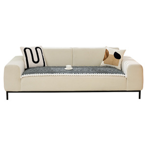 Coussins de canapé en peluche épais style crème antidérapants pour baie vitrée, coussin de siège de salon couleur unie en fibre de polyester, taille moyenne - Product Image 5