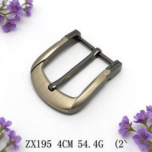 Light Weight 4CM Zinc Alloy Pin <b>Belt</b> Buckle Groove Surface Single Prong Gunmetal Buckle For <b>Leather</b> <b>Belt</b> - Product Image 3