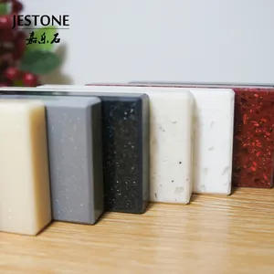 JESTONE中国固体表面6毫米12毫米白色大理石图案丙烯酸树脂纹理定制固体表面平板