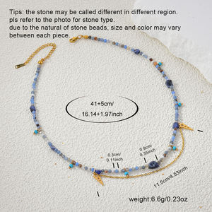 สร้อยคอลูกปัดหินธรรมชาติสไตล์โบฮีเมียนชุบทองสำหรับผู้หญิงเครื่องประดับแฟชั่นแบบลำลอง - Product Image 4