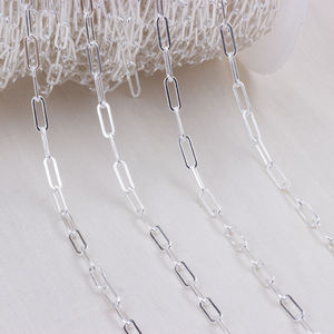 진짜 14K 골드 필드 플랫 길쭉한 직사각형 링크 체인 두꺼운 각인된 페이퍼클립 체인 미니멀리스트 DIY 목걸이 주얼리 - Product Image 3