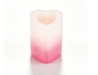 Tube de baume à lèvres vide en forme de cœur triangulaire de 10 ml, conteneur cosmétique en plastique rose dégradé, emballage personnalisé pour rouge à lèvres
