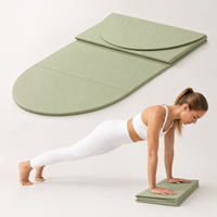 Tapete de Yoga Plegable Ovalado con Logotipo Personalizado, Tapete de Ejercicio Portátil de 6 Pliegues, Antideslizante, Ligero y Suave para Viajes, Gimnasio en Casa, Entrenamiento, Pilates