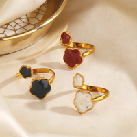 Tourbillon Défilement Ouvert 18K Plaqué Or Acier Inoxydable Incurvé Vague Spirale Bande Réglable Bijoux Anneaux pour Femmes