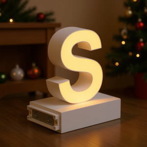 Led <b>Letter</b> <b>Light</b> S 3000K Warm White Magnetic Decorative Lighting Battery Operated Plastic Base For Holiday Home Decor - Product Image 2