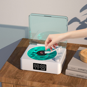 Một món quà tốt Vinyl Máy nghe nhạc không dây mini đồng hồ báo thức BT loa với tiếng ồn Trắng RGB ánh sáng ngủ Viện trợ loa - Product Image 3