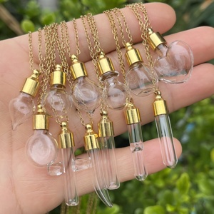 YIREPIN DIY Colgante de Vidrio en Forma de Tubo para Joyería, Perfume, Aceite Esencial, Urna, Frasco, Collar para Cabello Fetal y Cenizas - Product Image 6