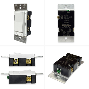 สวิตช์หรี่ไฟแบบ UL/CUL ได้รับการรับรองมาตรฐานอเมริกัน 120V วัสดุ PC สีขาวเงา สวิตช์แบบโยกตกแต่งผนัง สำหรับใช้ในบ้าน/ที่พักอาศัย - Product Image 2