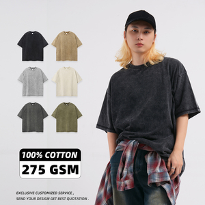 Camiseta Oversize de Verano para Hombre, Premium, Estilo Vintage Lavado, con Logotipo Personalizado, Corte Holgado y Estampado - Product Image 1