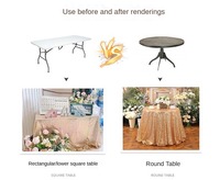 Nappes de mariage de luxe vente en gros de rectangles de paillettes avancés et couverture de table ronde mariage