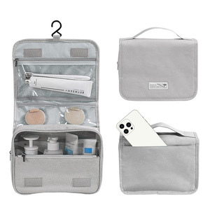 Bolsa de Aseo Estilo Wabi Sabi, Bolsa de Viaje de Poliéster Esmerilado y Brillante, Bolsa de Maquillaje de Gran Capacidad y Alta Gama - Product Image 3