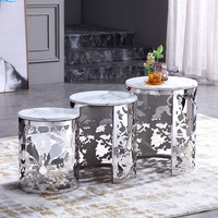 Nouvelle arrivée, table basse moderne en marbre, ensemble de 3 pièces, meubles de salon, intérieur