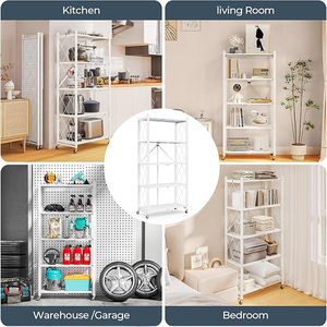 Estantería de almacenamiento de estante de metal plegable de 5 niveles con cocina con ruedas - Product Image 2