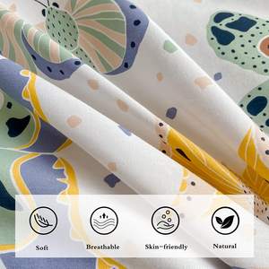 Ensemble de housse de <span class=keywords><strong>couette</strong></span> 100% coton, motif imprimé <span class=keywords><strong>papillon</strong></span>, ensemble de literie 3 pièces avec fermeture à glissière et attaches d'angle - Product Image 6