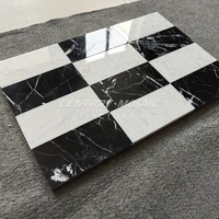 Motif damier mosaïque centenaire 3 "X6" pierre naturelle marbre noir et blanc carrelage sol mur salle de bain cuisine carreaux