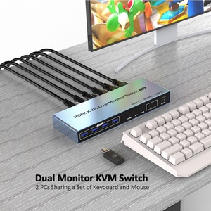 2x2 USB3.0 HDMI 8K <span class=keywords><strong>KVM</strong></span> chuyển đổi 8k60 <span class=keywords><strong>2</strong></span> màn hình <span class=keywords><strong>2</strong></span> máy tính <span class=keywords><strong>2</strong></span> trong <span class=keywords><strong>2</strong></span> ra HDMI thiết bị chuyển mạch Màn hình kép <span class=keywords><strong>KVM</strong></span> chuyển đổi với 4 USB cổng 3.0 - Product Image 4
