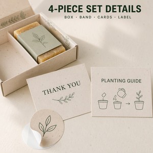Scatola Regalo di Sapone con Semi e Fascia Decorativa, Biglietto di Ringraziamento, per la Festa della Mamma, Scatola Personalizzata Stampata all'Ingrosso - Product Image 4