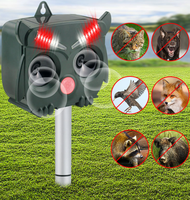 Répulsif Solaire Ultrasonique en Forme de Hibou avec Détecteur de Mouvement et Lumière Flash pour l'Éloignement des Oiseaux et des Sangliers dans les Vergers, Fermes et Jardins