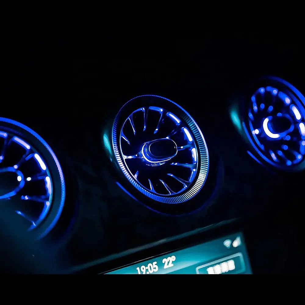 LED Interior Turbine Air Vent Atmosphere Lighting 64 colors Ambient Light for Ford Mustang 2015-2021