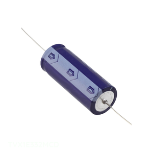Condensador de Aluminio de Canal Fabricante 3300uF TVX1E332MCD, 3300UF 20% 25V, Axial TH, de Orificio Pasante - Product Image 1