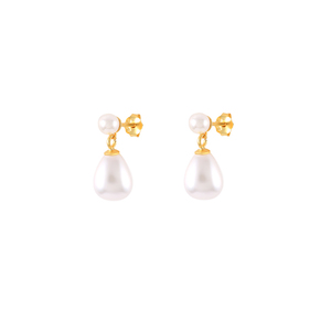 Deux façons de porter des boucles d'oreilles en argent sterling S925 simples et polyvalentes avec perles - Product Image 1