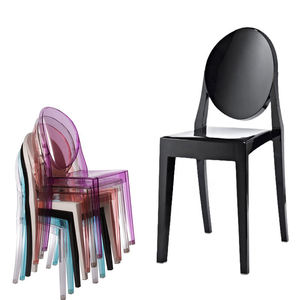 Sillas de Comedor Modernas Apilables para Adultos, de Plástico Transparente Rosa, sin Brazos, para Restaurantes, Hoteles y Banquetes - Product Image 6