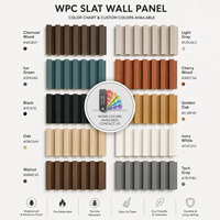 Panneau mural WPC à lattes creuses, panneau mural composite bois-plastique pour intérieur, revêtement mural WPC
