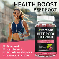 Ausreson OEM 4 en 1 Gummies à la betterave super-aliment aux pépins de raisin Ashwaganda Vitamine B12 Suppléments organiques Gummies à la betterave