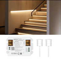 Contrôleur LED pour escalier BS64 Miboxer avec détecteur de mouvement PIR, variateur d'éclairage 64 marches, 2 fils, PLC (BLE+2.4G)